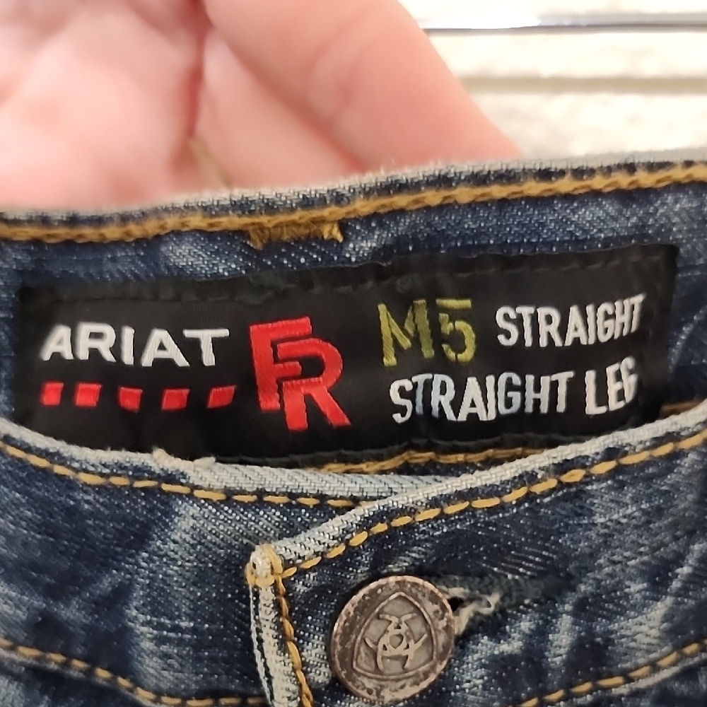 Ariat Blue Straight-Leg Jeans Classic Denim - Picture 13 of 13